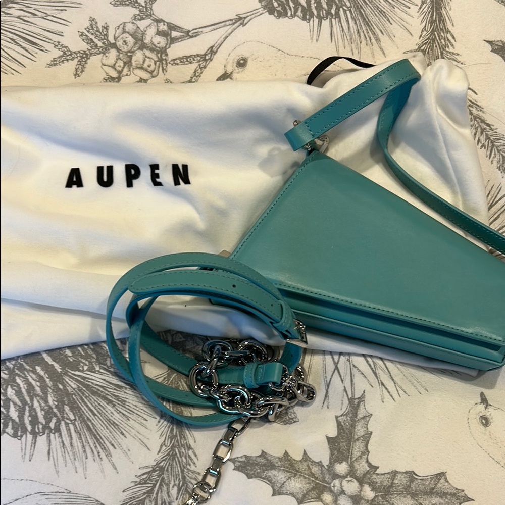 Blue Crossbody Bag with Sleek Design and Zipper Closure